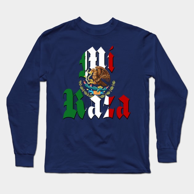 "Mi Raza" Mexican Flag Long Sleeve T-Shirt by Gravityx9